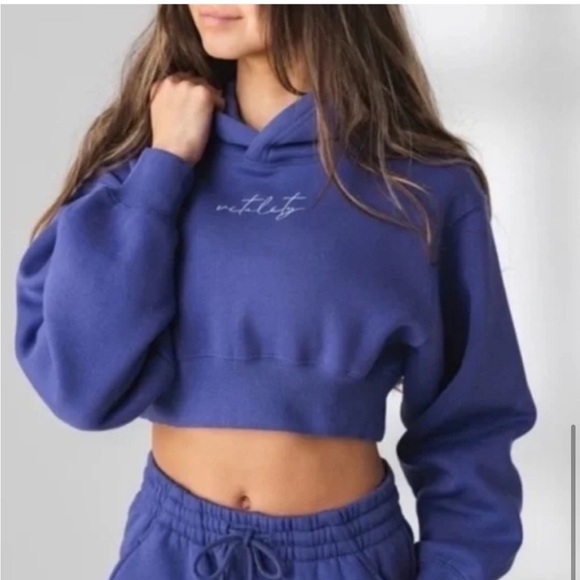 Vitality Balance Athletica Crop Blue Butterfly Sweatshirt - Picture 2 of 3